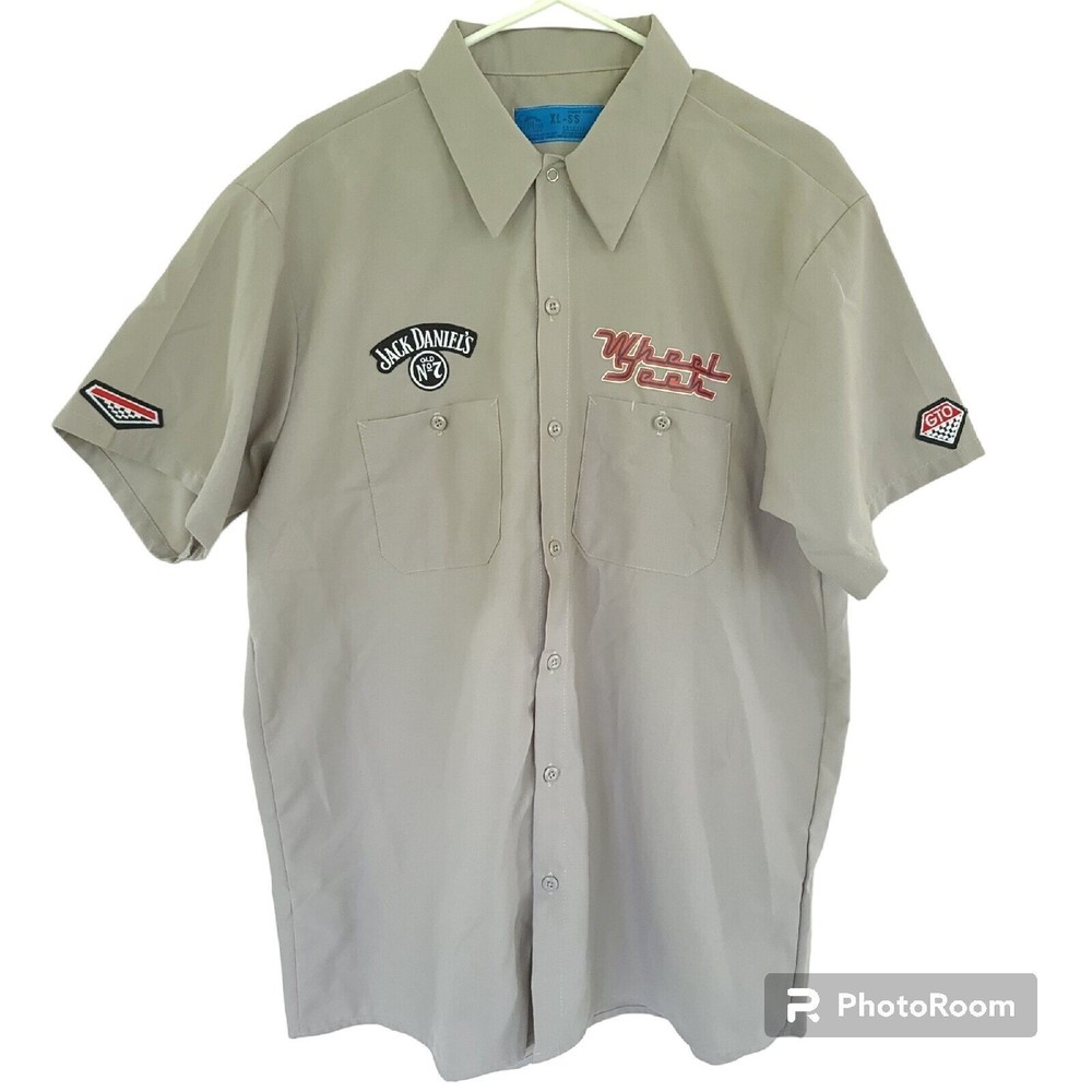 Wheel tech Button Shirt rockabilly mechanic Size XL retro made by software plus